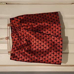 J. Crew Red Heart Pattern Skirt